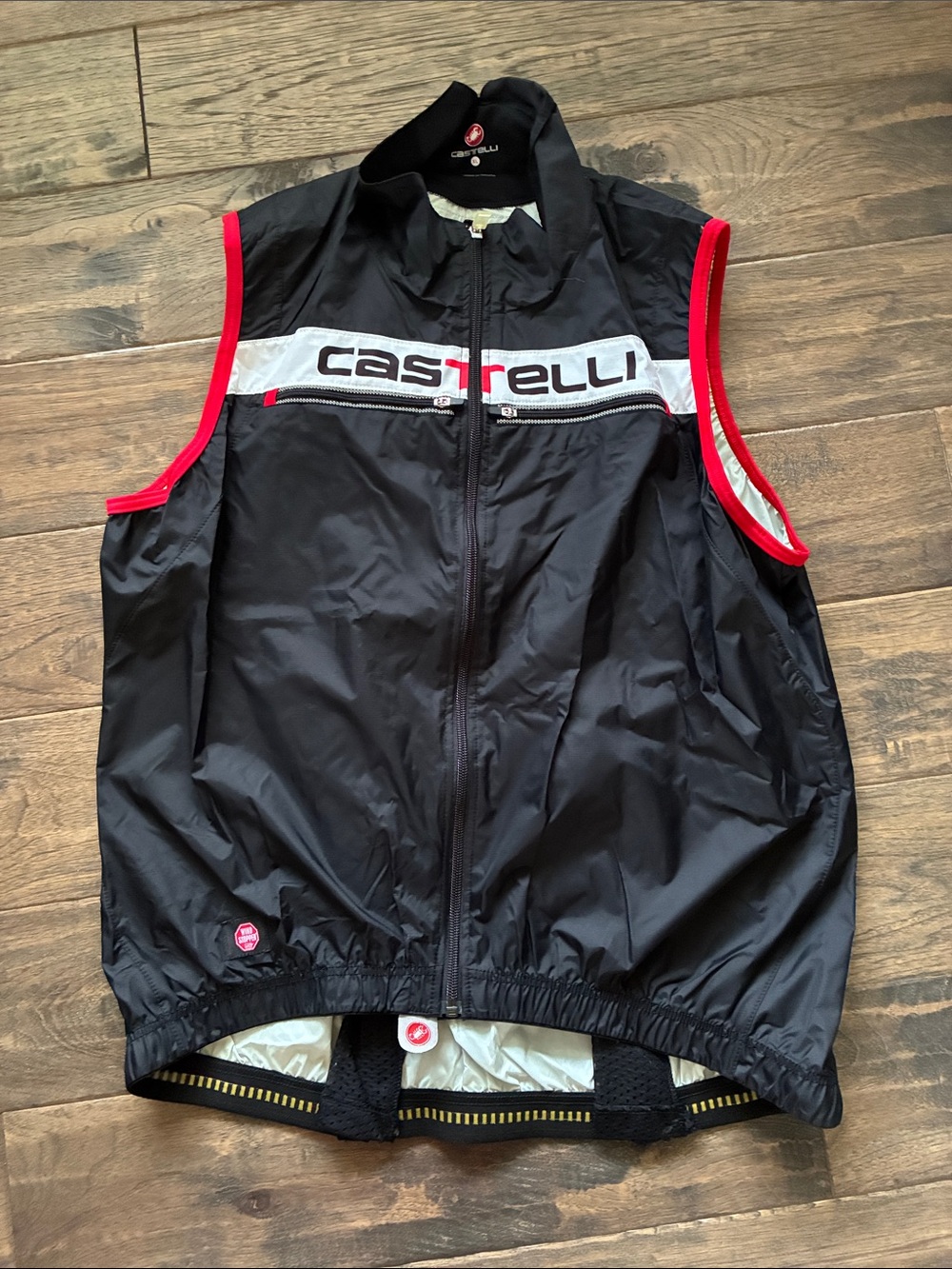 Castelli Men’s Black Windproof Cycling Vest with Red Trim